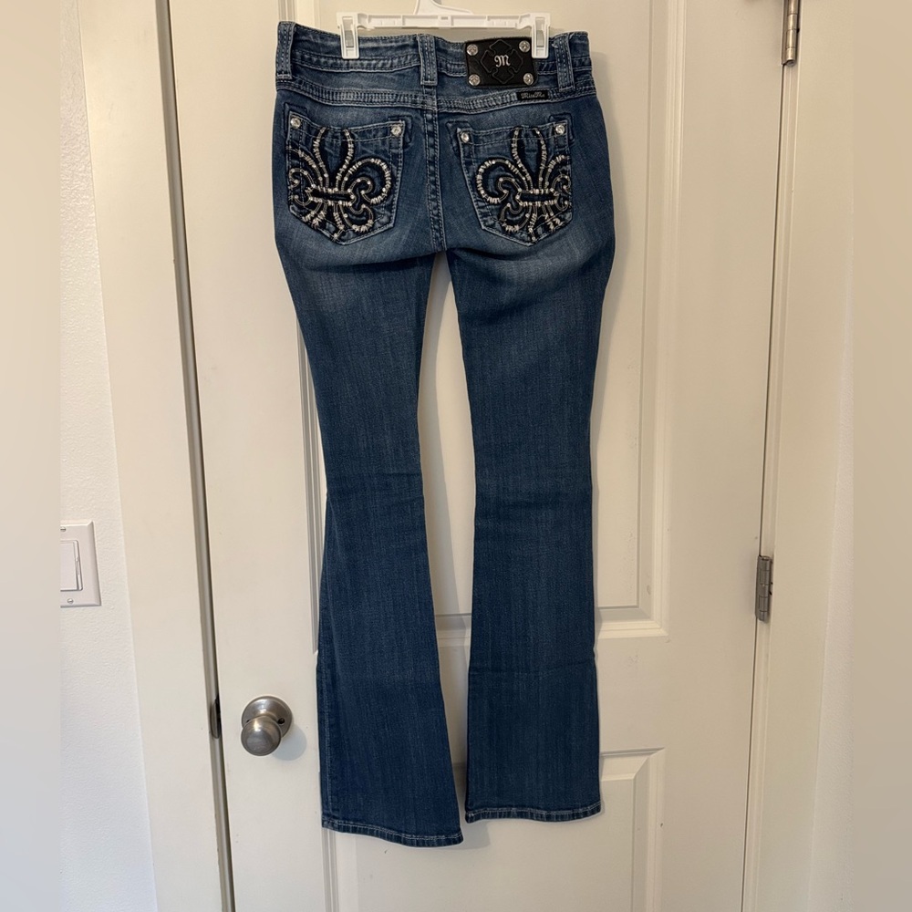 Miss Me Women's Blue Jeans with Embellished Pockets - Picture 6 of 7
